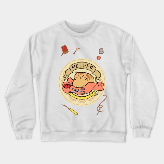 Helper Cat Crewneck Sweatshirt by aimeekitty